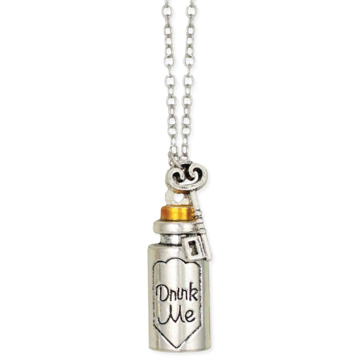 Alice's Choice Drink Me Key Silver Necklace