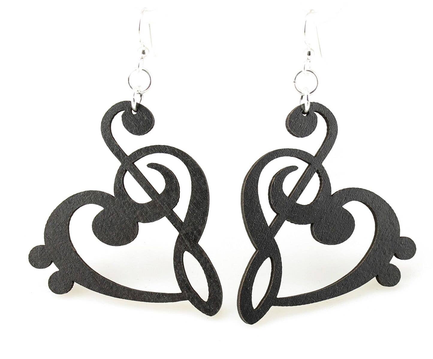 Treble Clef Heart Earrings