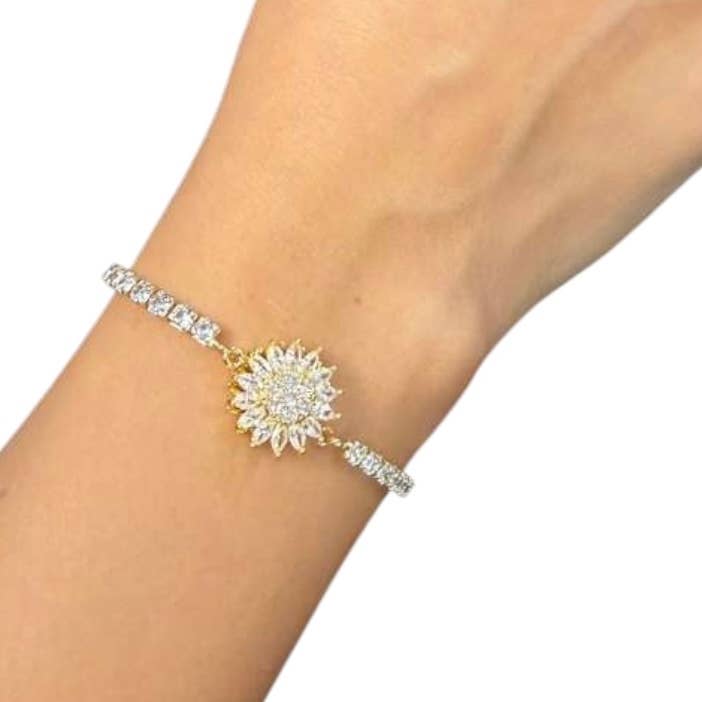 Sunburst Golden Flower Model- Gold and Silver