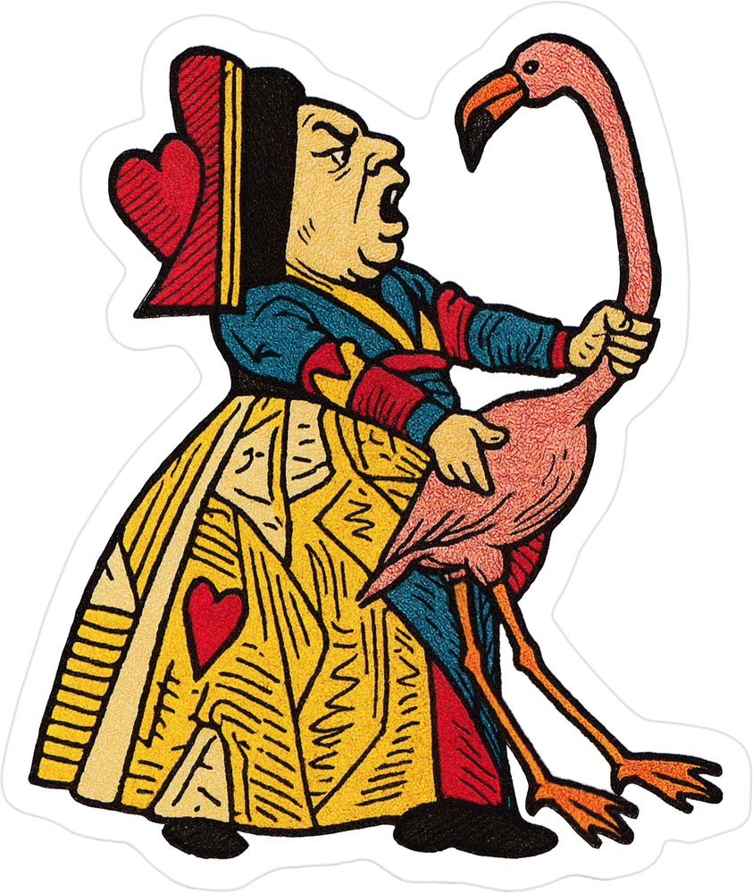 Sticker - Alice's Adventures In Wonderland - Queen, Flamingo