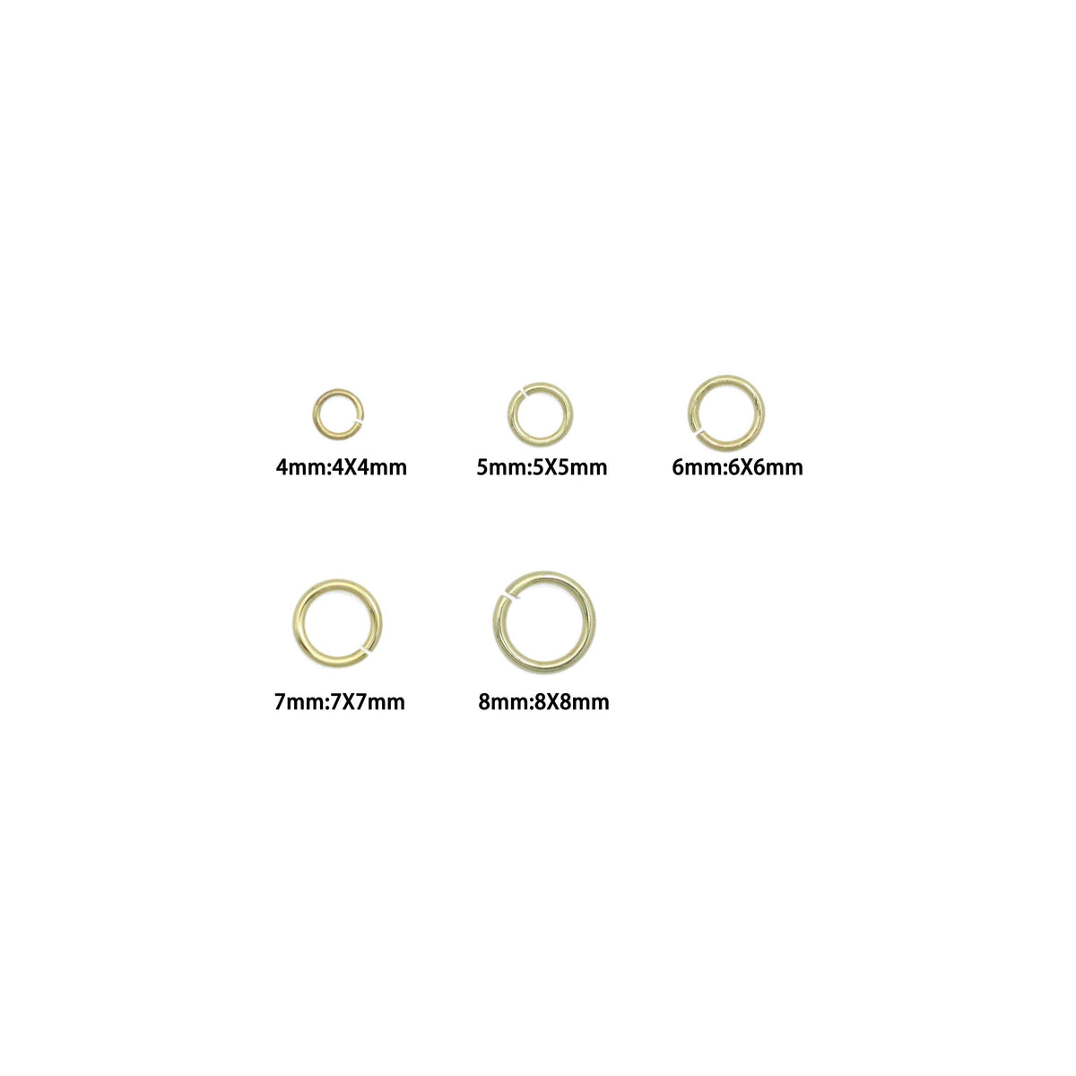 50pcs Slippy Gold Round Jump Ring , Sku#LX891