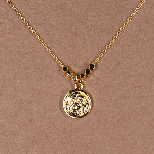Gold Dipped Mini Coin Pendant Necklace