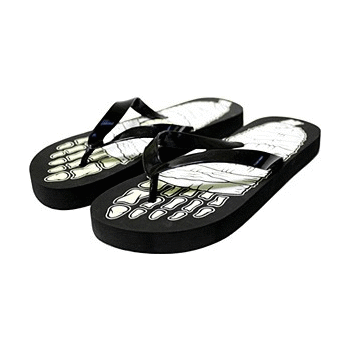 Flip Flops - Sourpuss - Mummy Skeleton Goth Halloween Black
