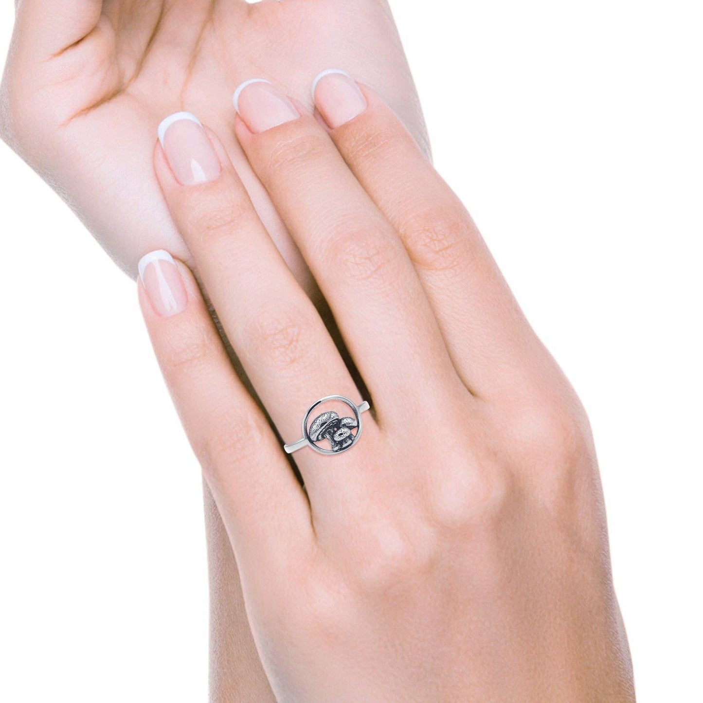 Mushroom Ring Oxidized 925 Sterling Silver Wholesale