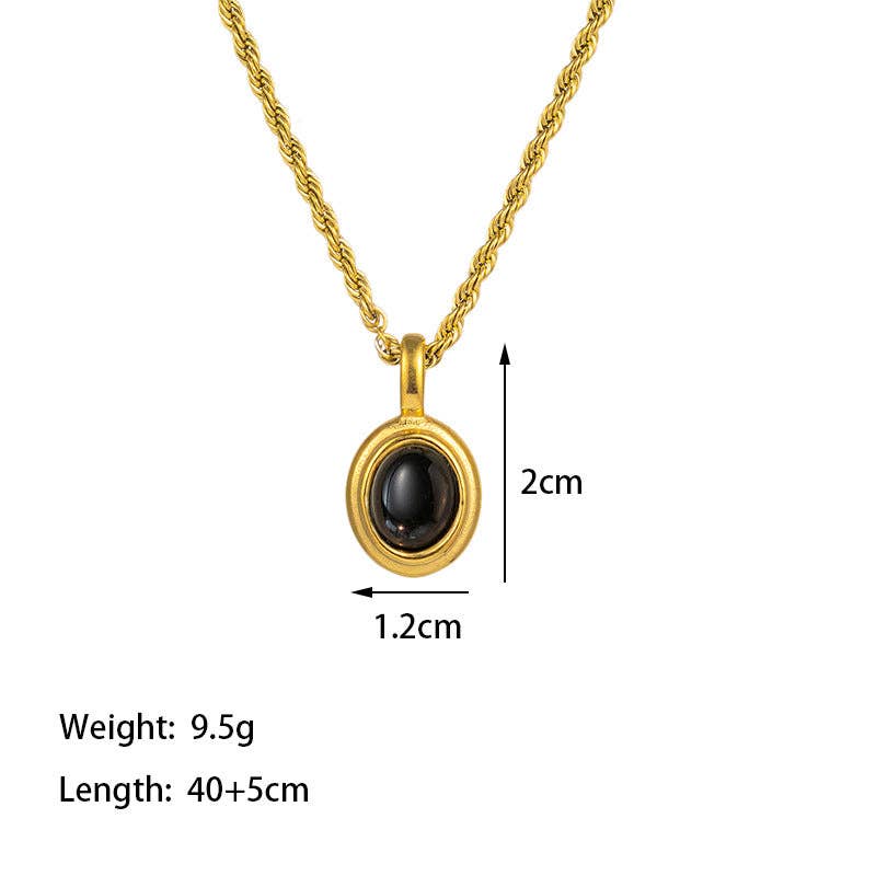 Gemstone Vintage Twist Chain Necklace DPJN0918