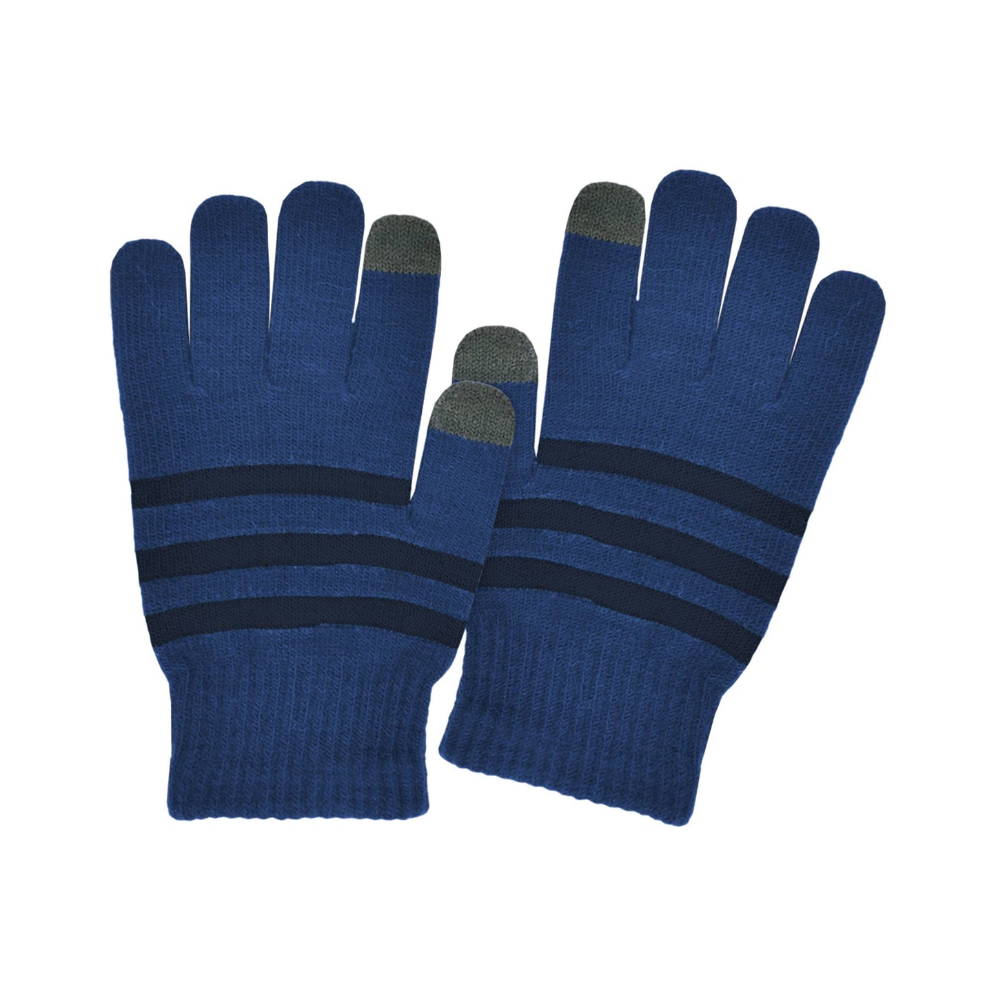 Boys Touchscreen Striped Stretch Gloves - 37140