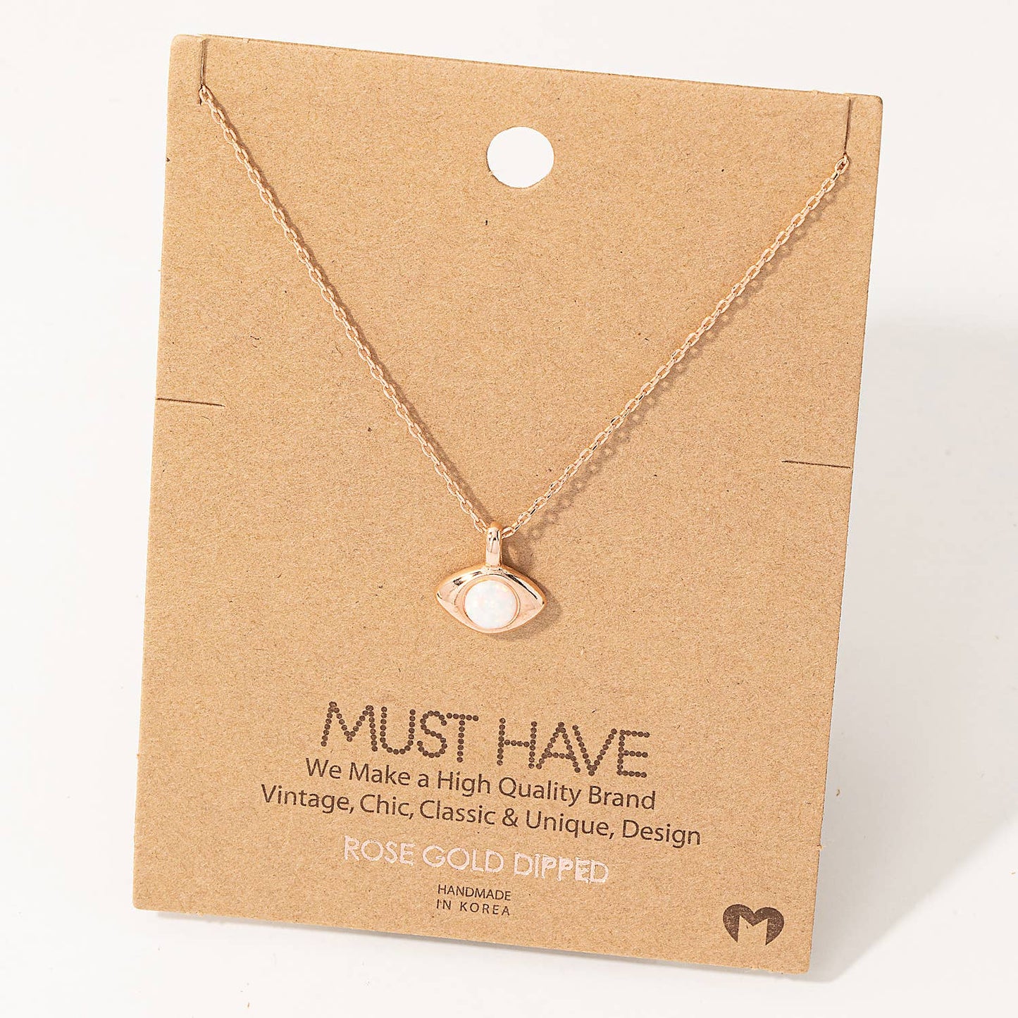 Opal Evil Eye Pendant Necklace