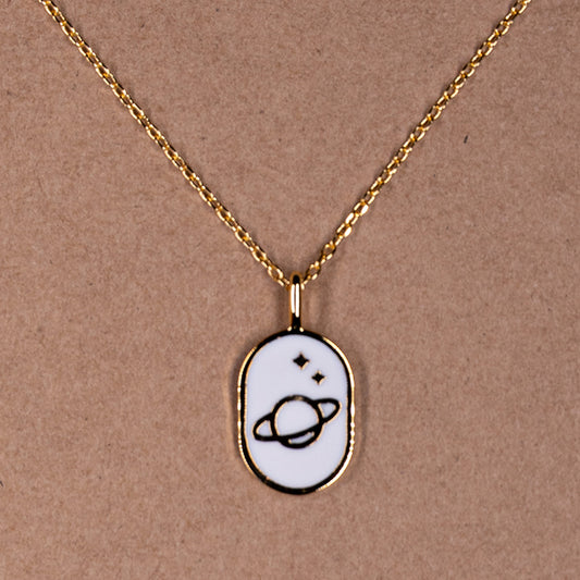 Gold Dipped Planet Stars Pendant Necklace