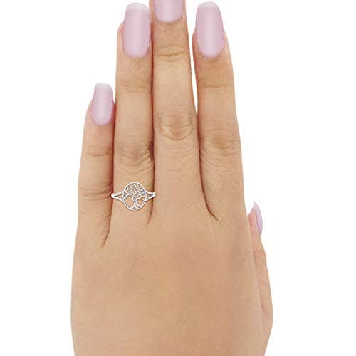 Oval Split Shank Tree of Life Ring