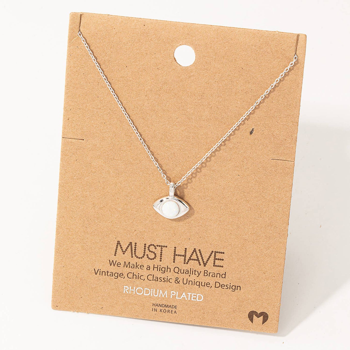 Opal Evil Eye Pendant Necklace