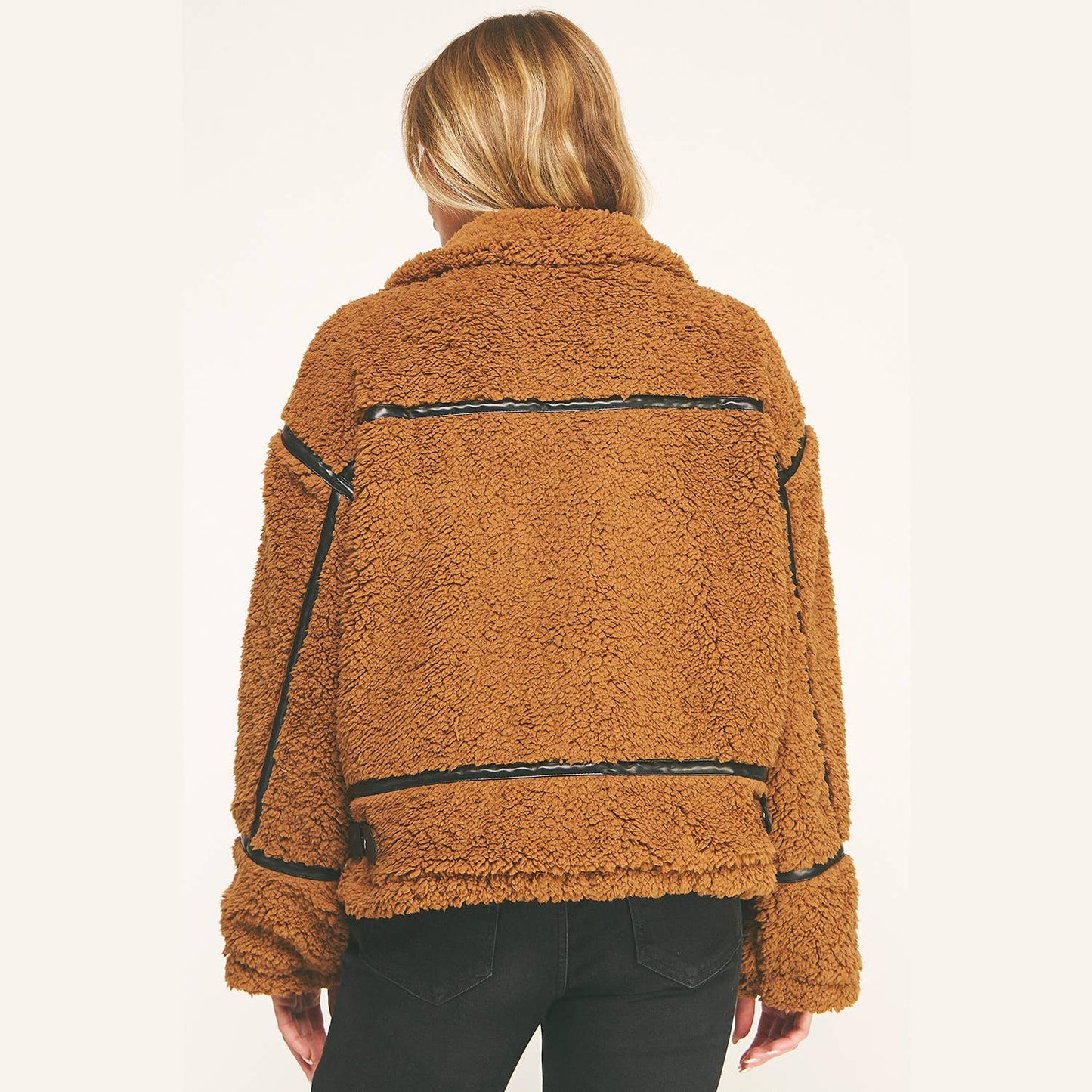 DEVIN FAUX SHEARLING AVIATOR JACKET