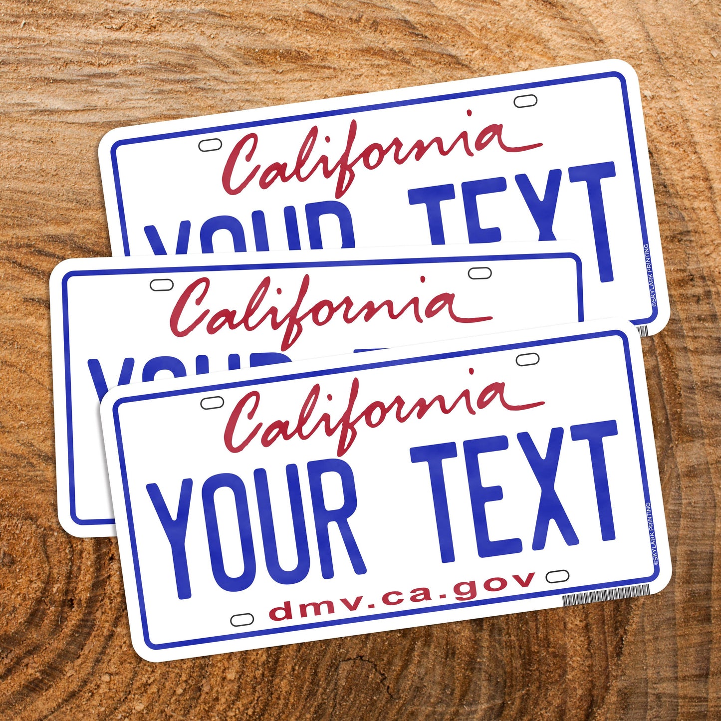California Plate Souvenir Sticker with Your City, Text