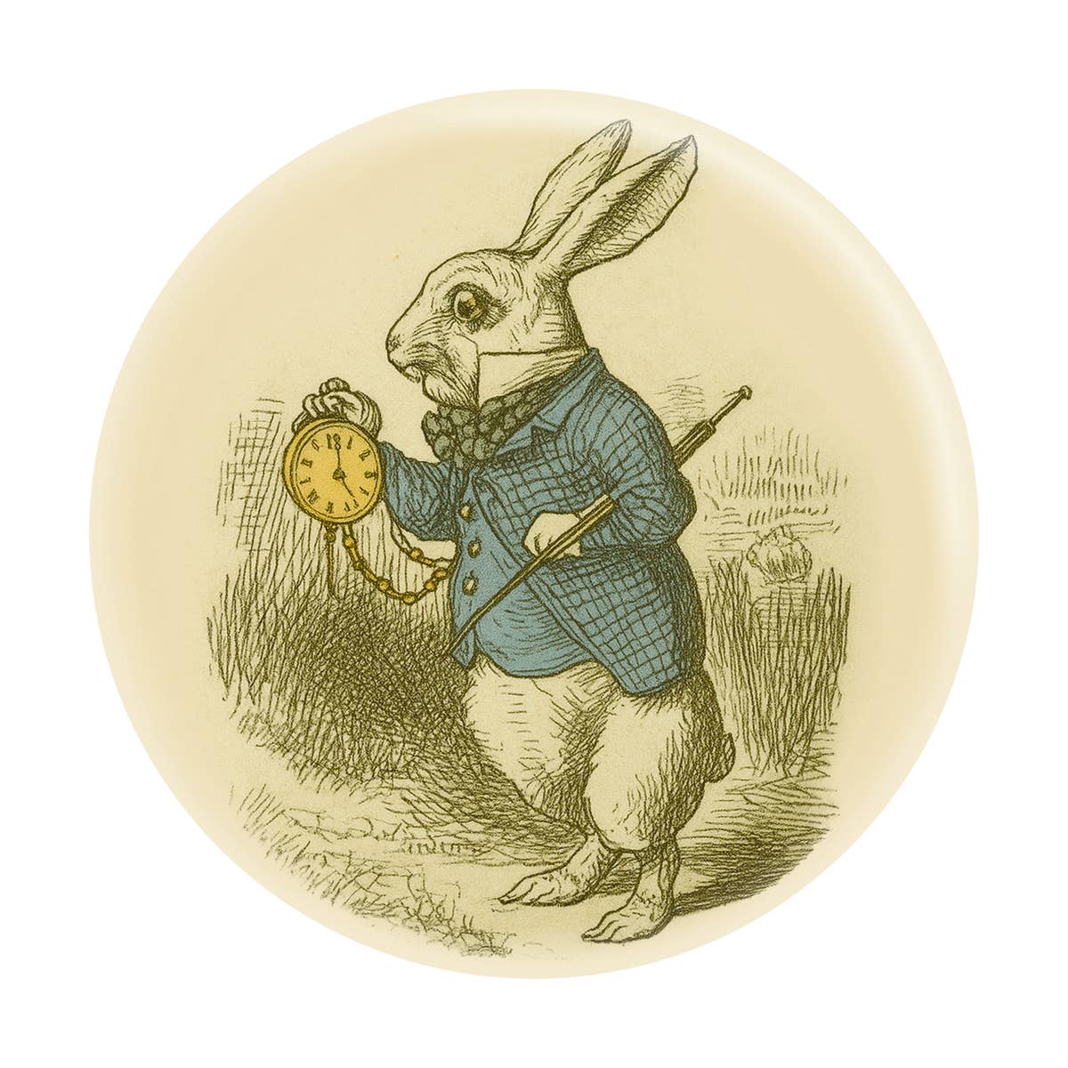 1.5" Button - Alice Adventures In Wonderland - White Rabbit
