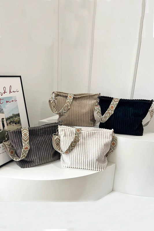 `.0806 Corduroy Tote Bag With Guitar Shoulder Strap SI-28151