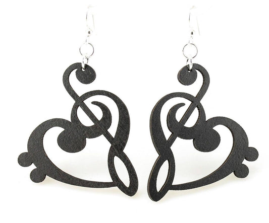 Treble Clef Heart Earrings