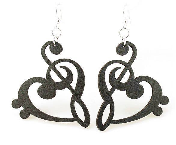 Treble Clef Heart Earrings
