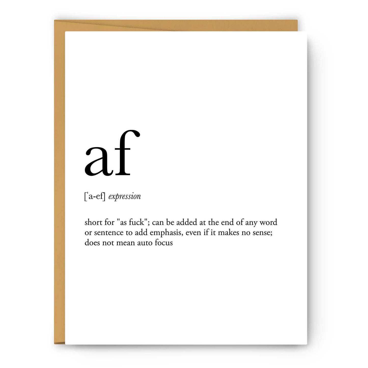 AF Definition - Everyday Card