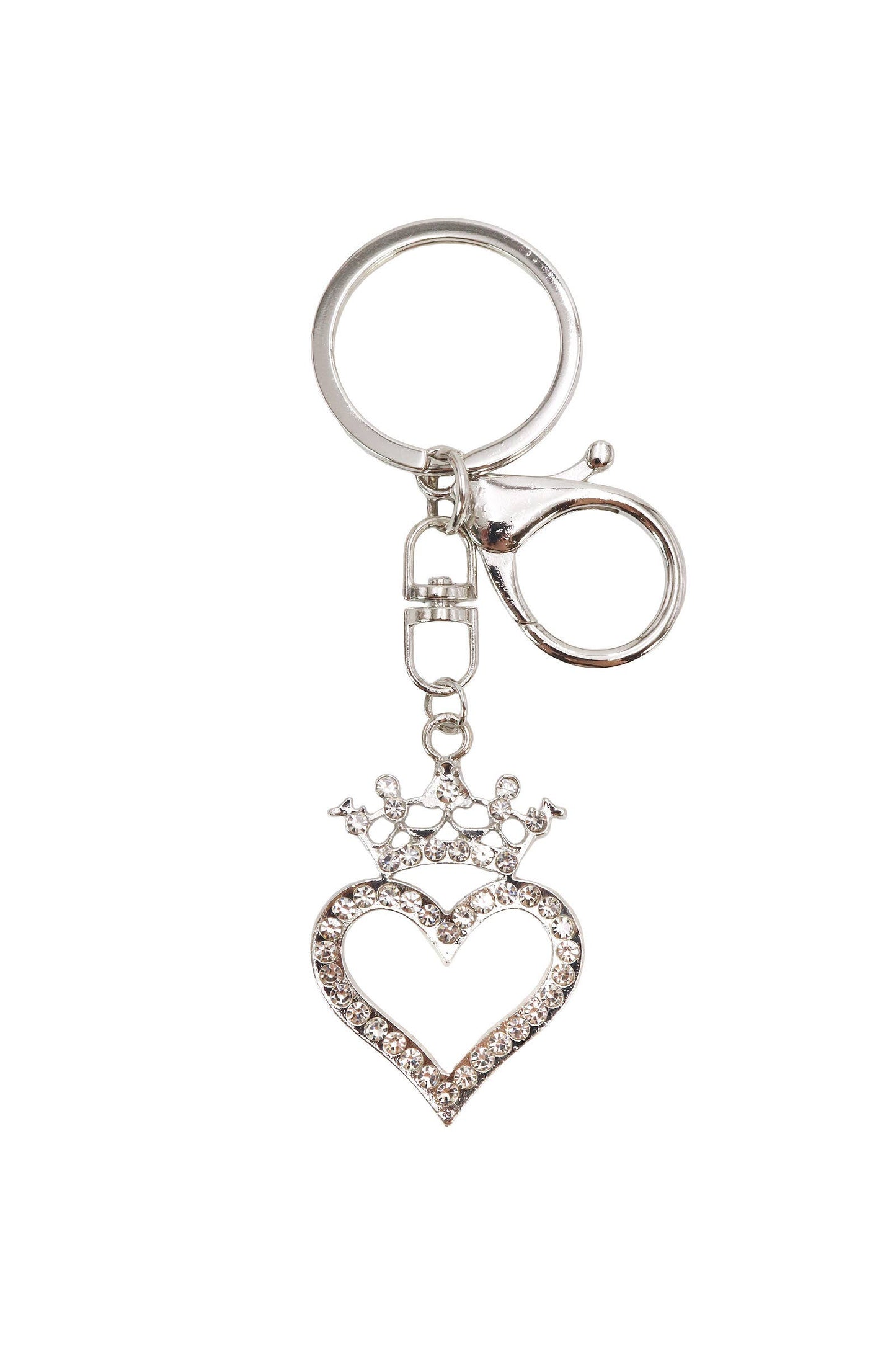 Crown Heart Bling Rhinestone Key Chain