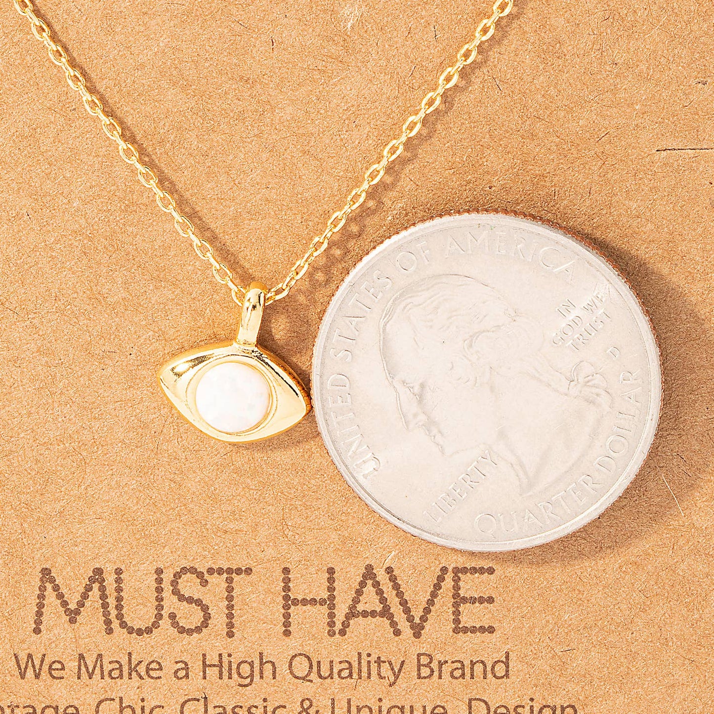 Opal Evil Eye Pendant Necklace