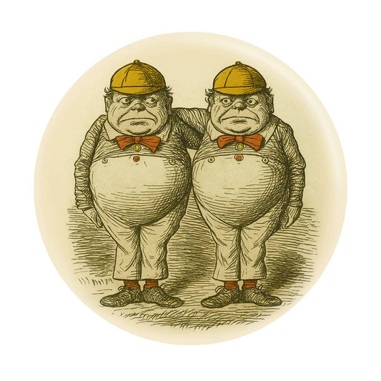 1.5" Button - Alice's Adventures In Wonderland Dee And Dum