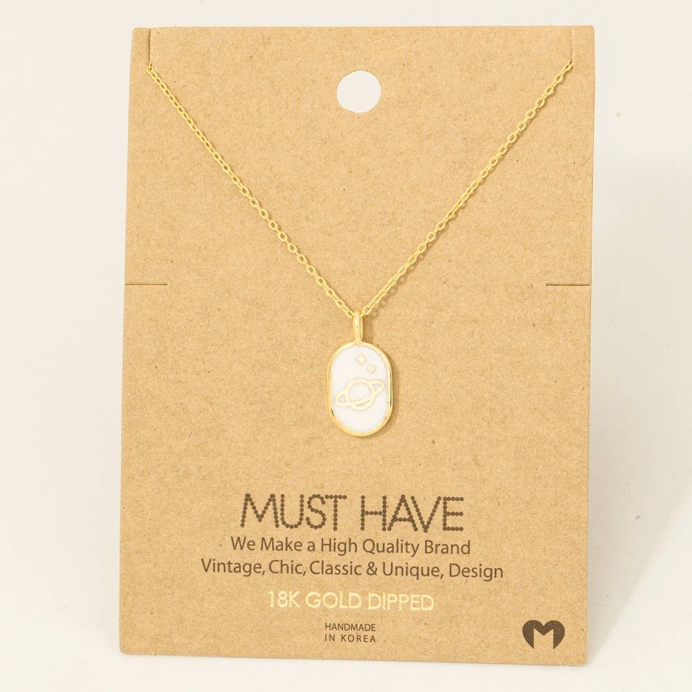 Gold Dipped Planet Stars Pendant Necklace