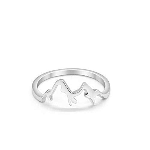Mountain Range Ring 925 Sterling Silver