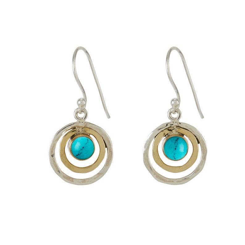 Vintage hoop hollow inlaid emerald earrings