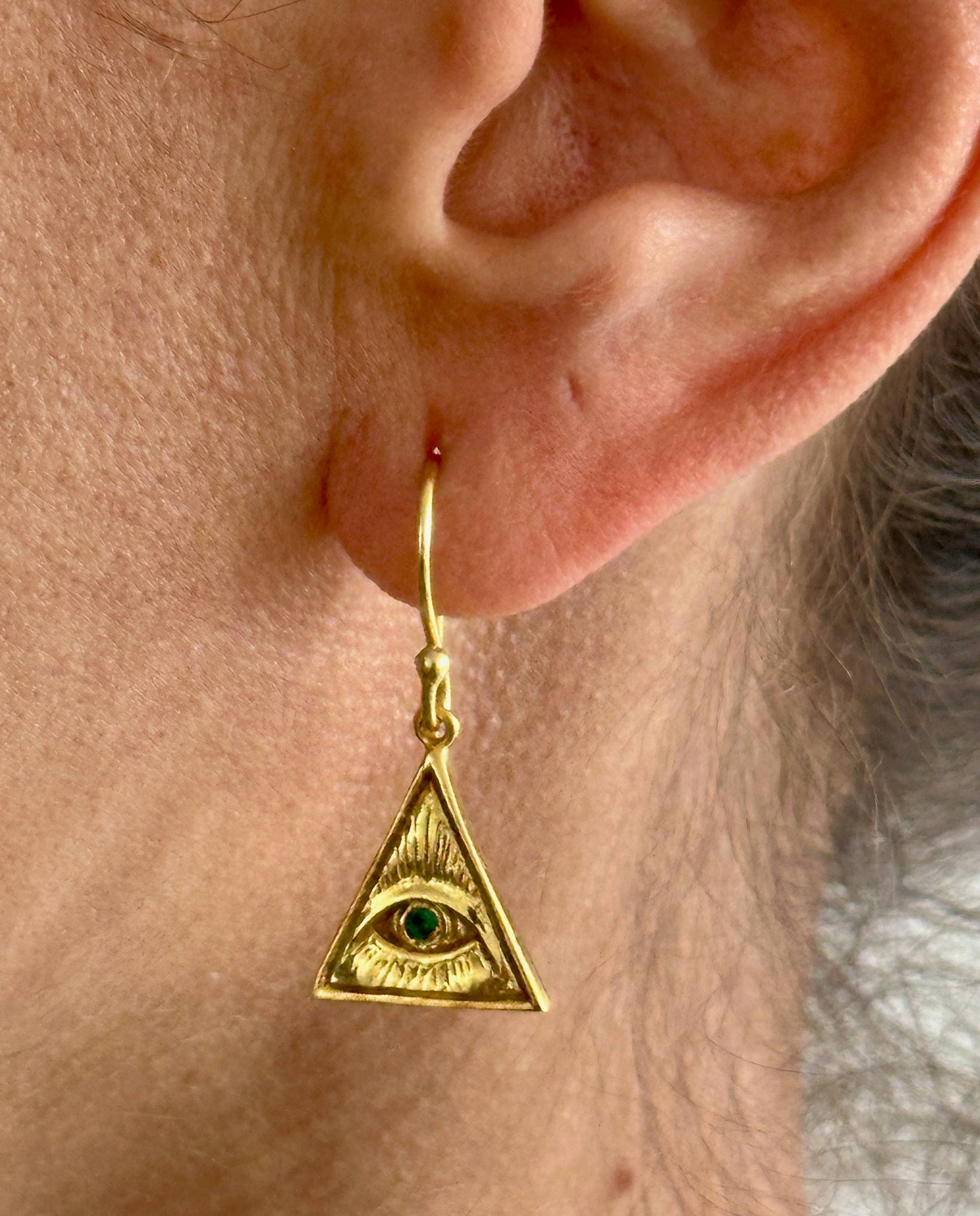 Third Eye Earrings|Gold Earrrings|Spiritual Wisdom Jewelry