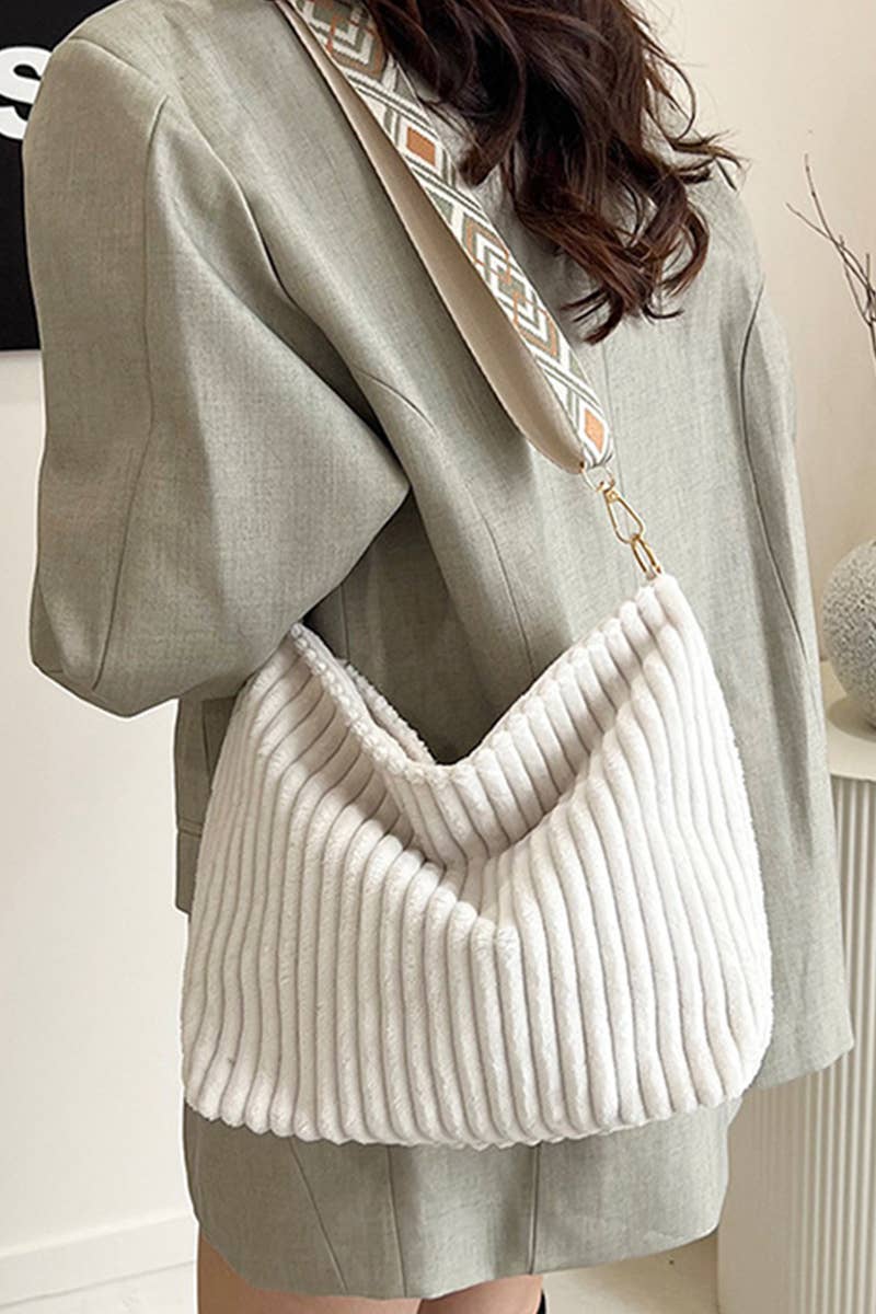 `.0806 Corduroy Tote Bag With Guitar Shoulder Strap SI-28151