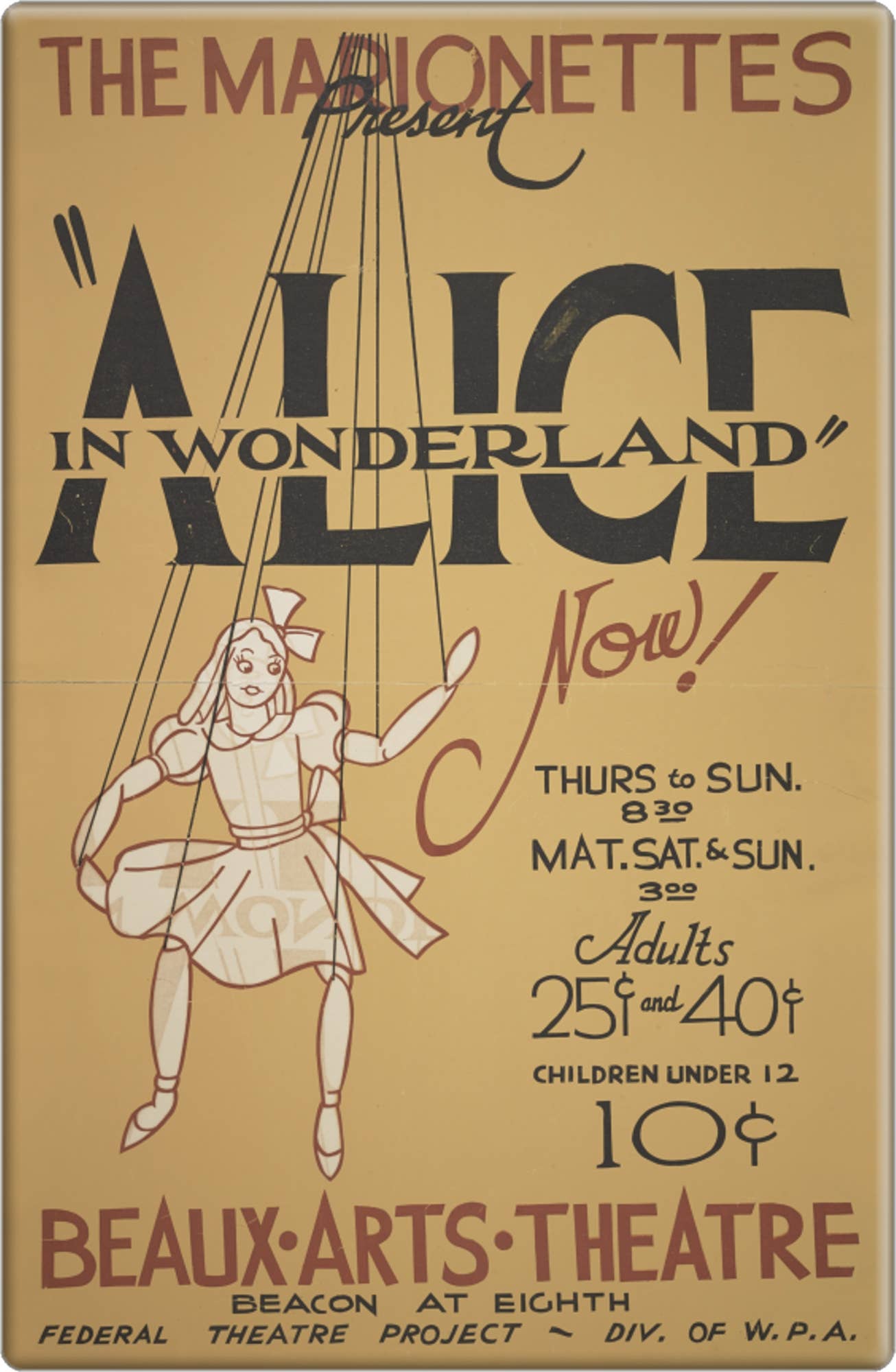 Magnet - Alice In Wonderland 1930s Marionette Theater Repro