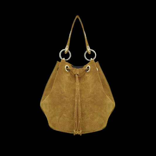 Arlecchino Suede Leather Bucket Bag