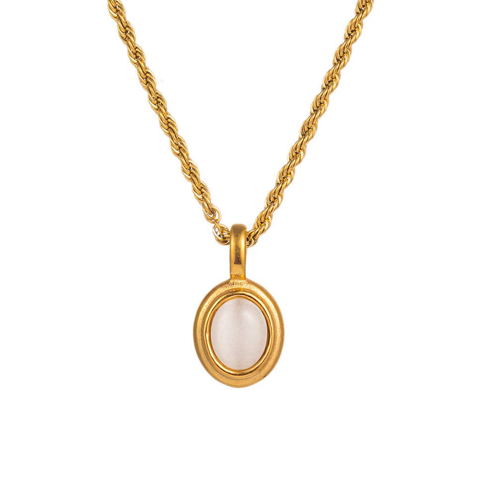 Gemstone Vintage Twist Chain Necklace DPJN0918