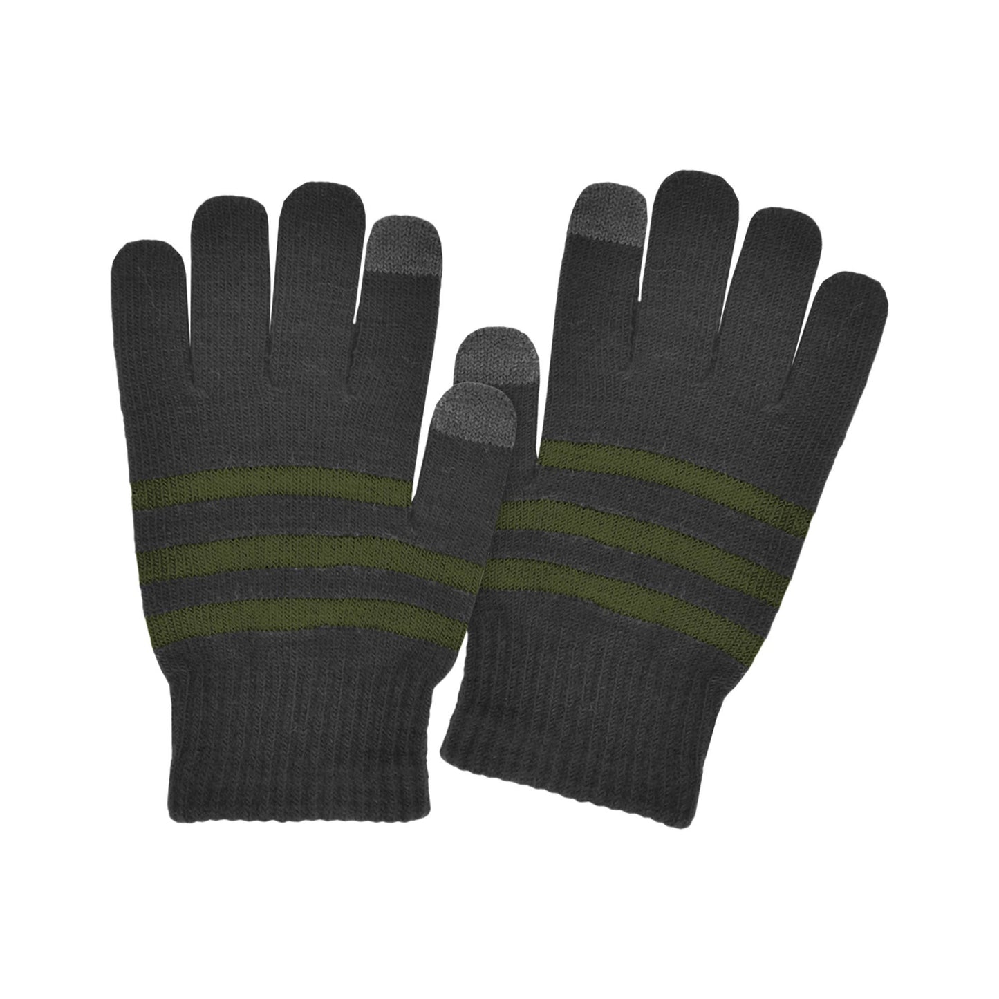 Boys Touchscreen Striped Stretch Gloves - 37140