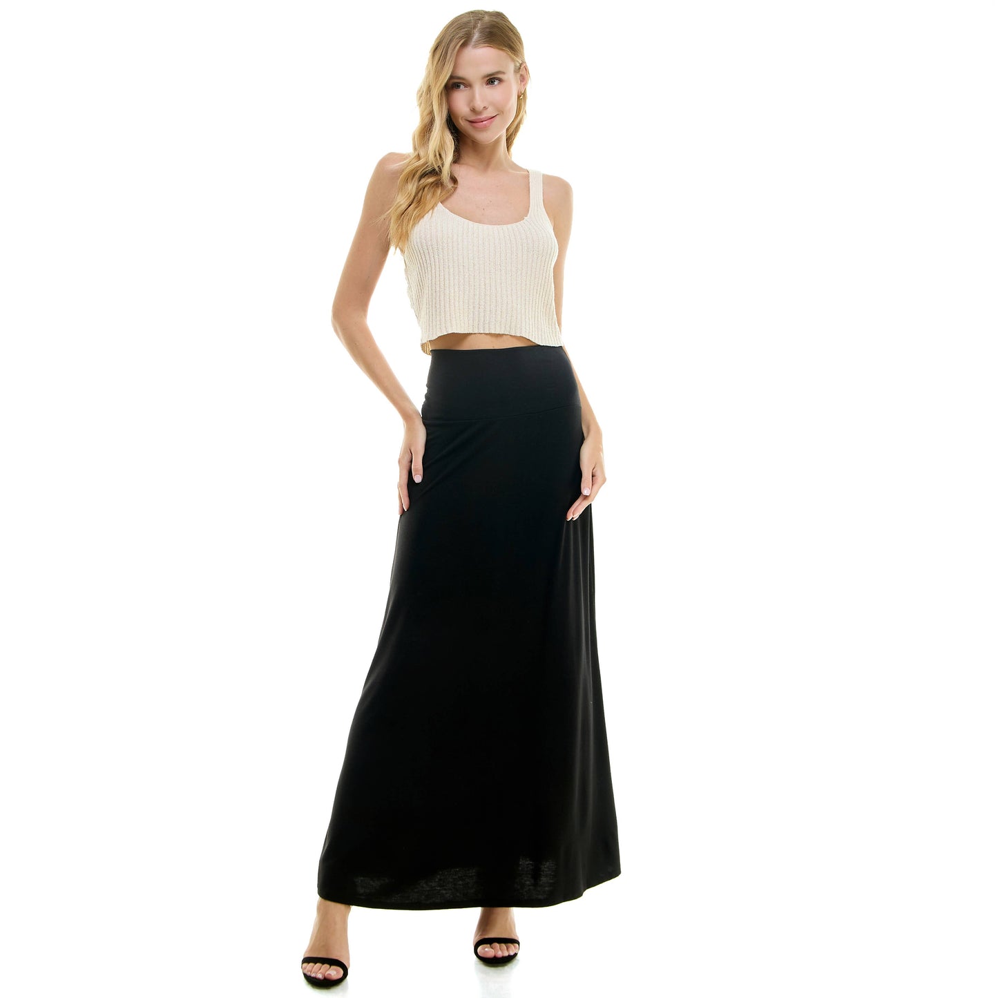 HIGH WAIST MAXI BASIC SKIRTS