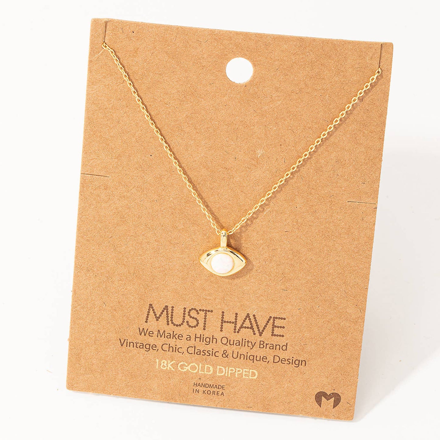 Opal Evil Eye Pendant Necklace