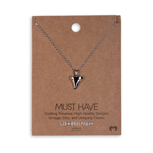 Gold Dipped Shark Tooth Pendant Necklace