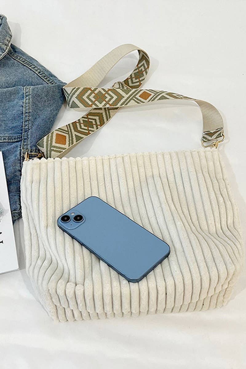 `.0806 Corduroy Tote Bag With Guitar Shoulder Strap SI-28151