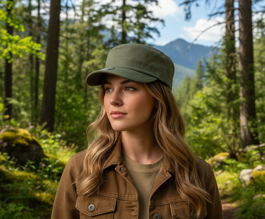 Trendy Military Cadet Cap Women Men 100% Cotton Adjustable