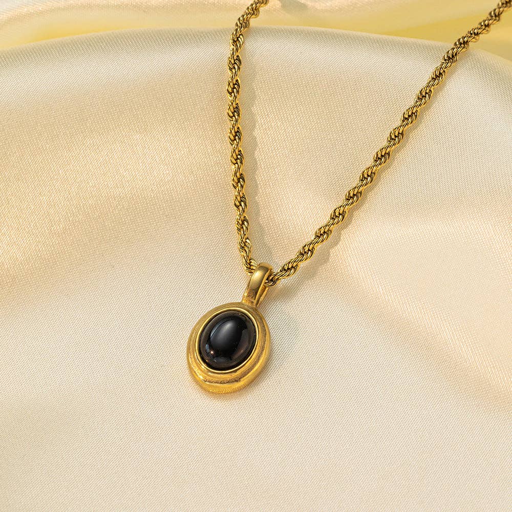 Gemstone Vintage Twist Chain Necklace DPJN0918