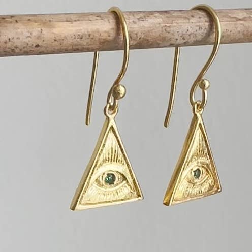 Third Eye Earrings|Gold Earrrings|Spiritual Wisdom Jewelry