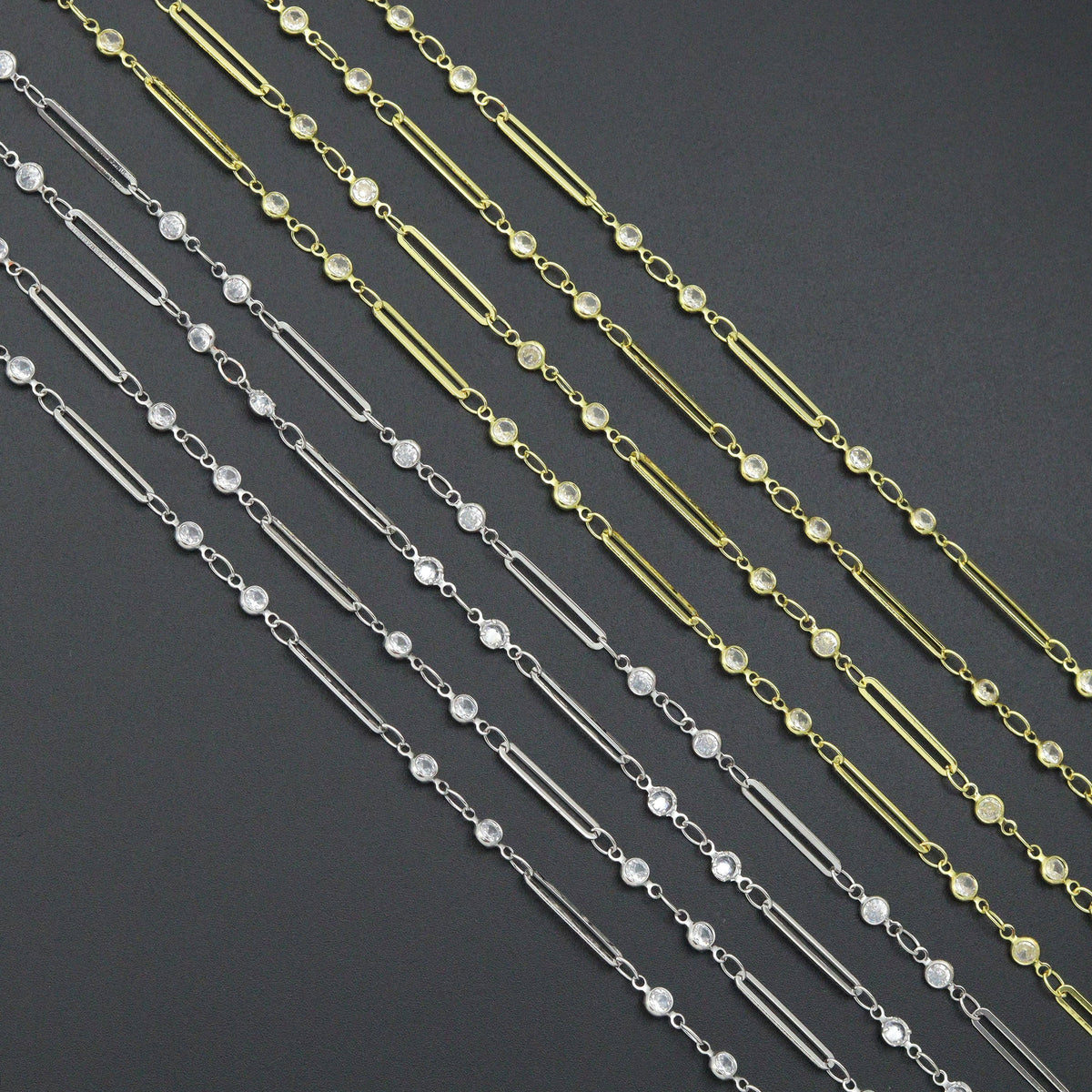 Wholesale paperclip link CZ chain by Yard, sku#LX959