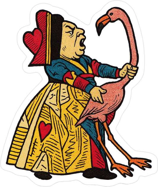 Sticker - Alice's Adventures In Wonderland - Queen, Flamingo