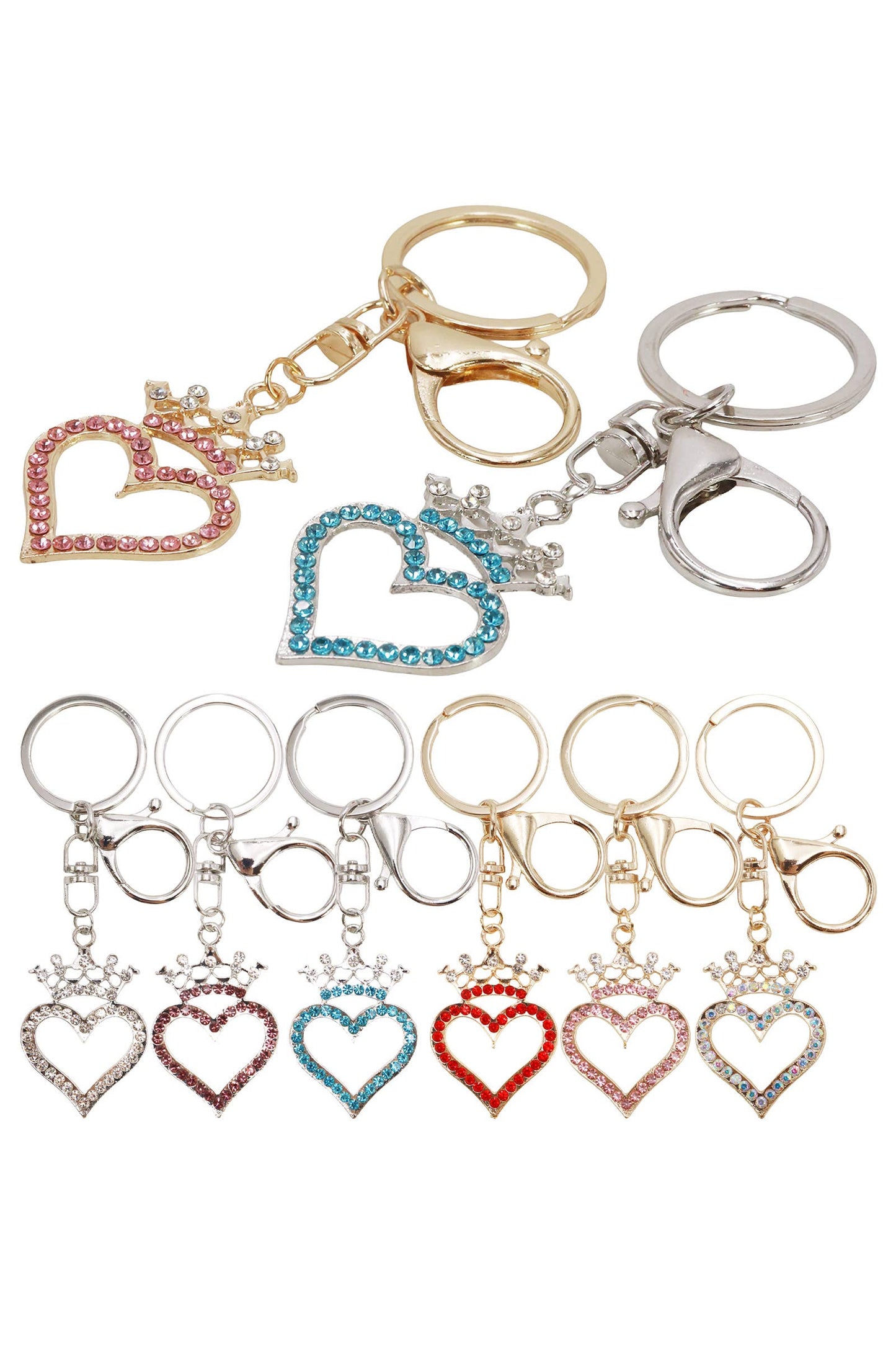 Crown Heart Bling Rhinestone Key Chain