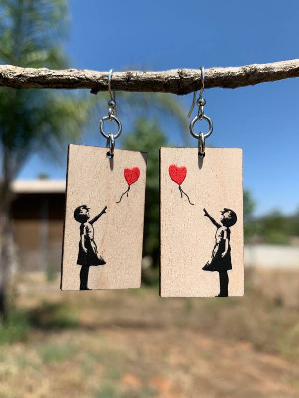 Banksy Floating Away Earrings
