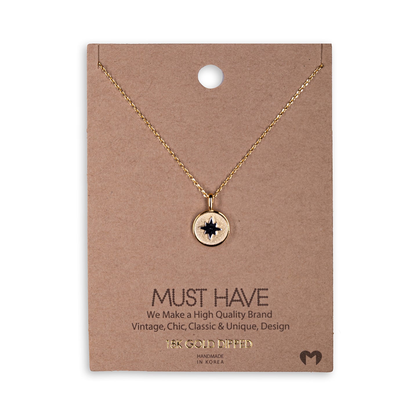 North Star Coin Pendant Necklace