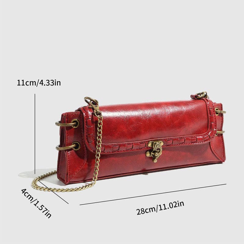 Vintage Square Shoulder Bag With Chain Strap DP225F699