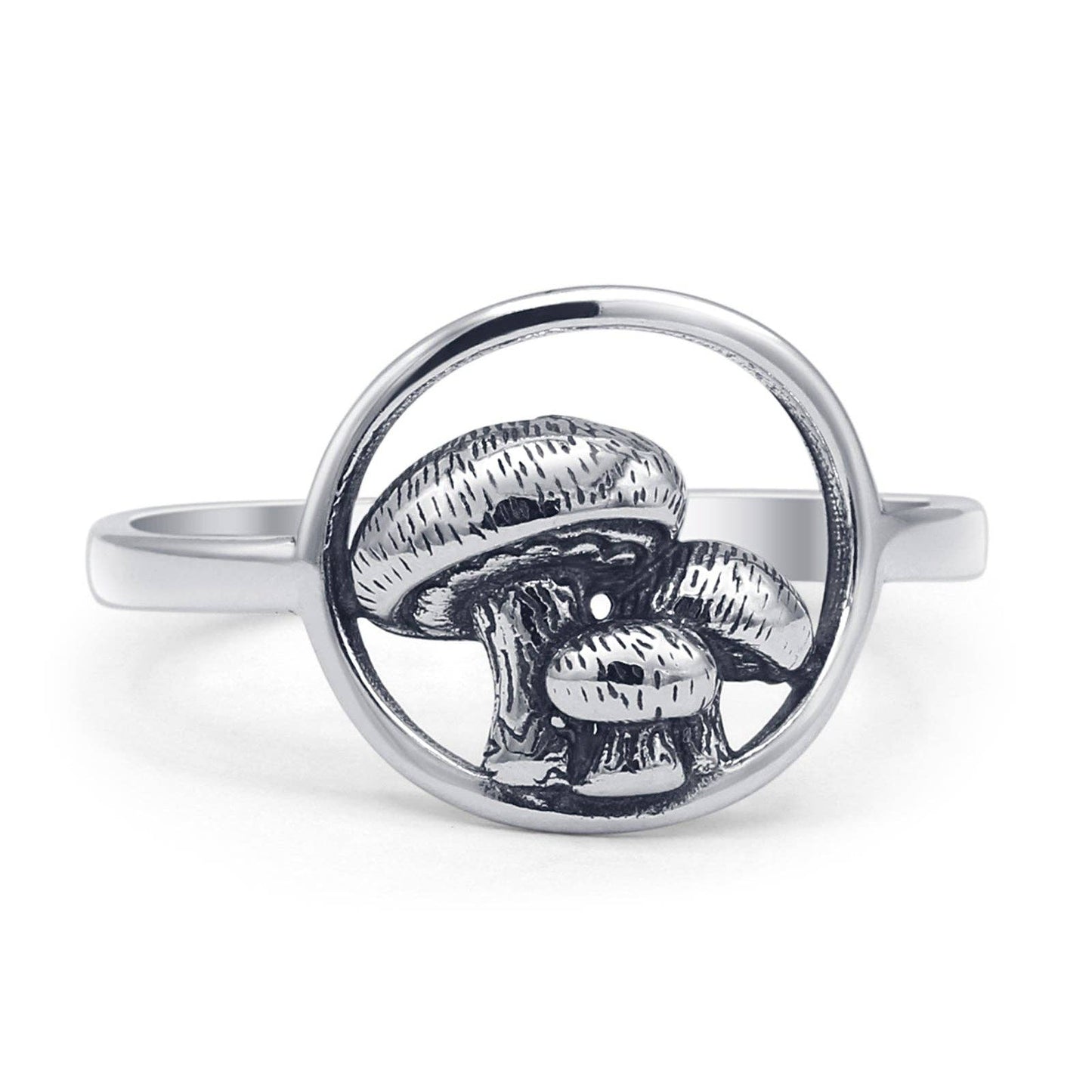 Mushroom Ring Oxidized 925 Sterling Silver Wholesale