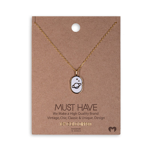 Gold Dipped Planet Stars Pendant Necklace