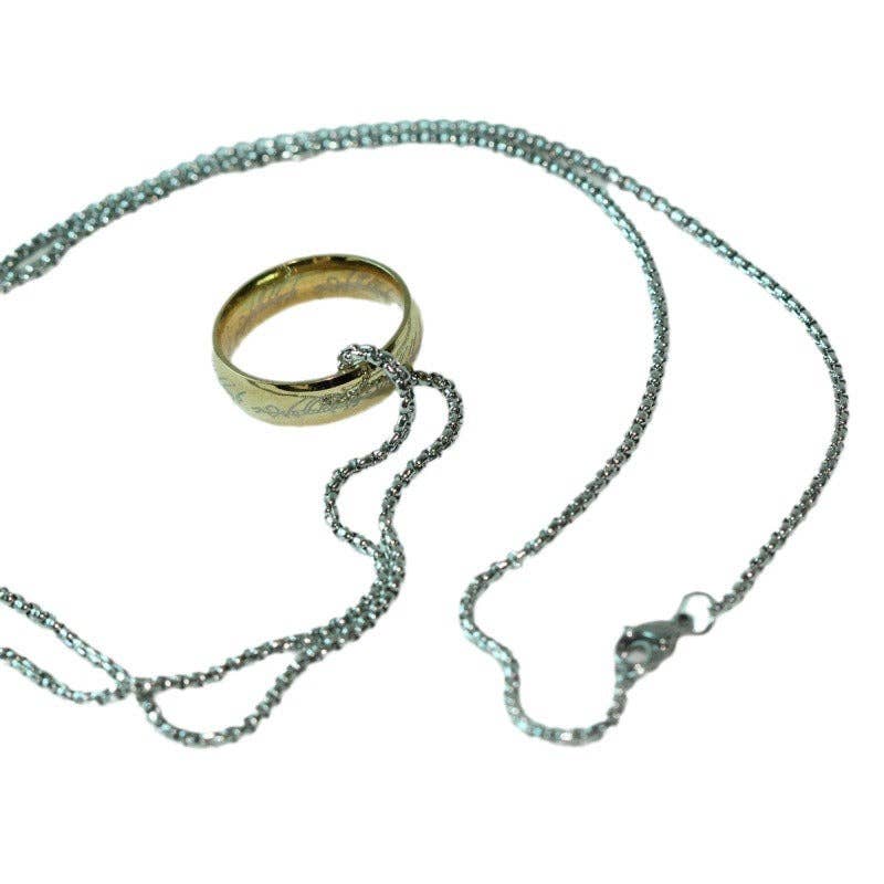 Vintage Lord of the Rings Pendant Ring Necklace for Men and Women
