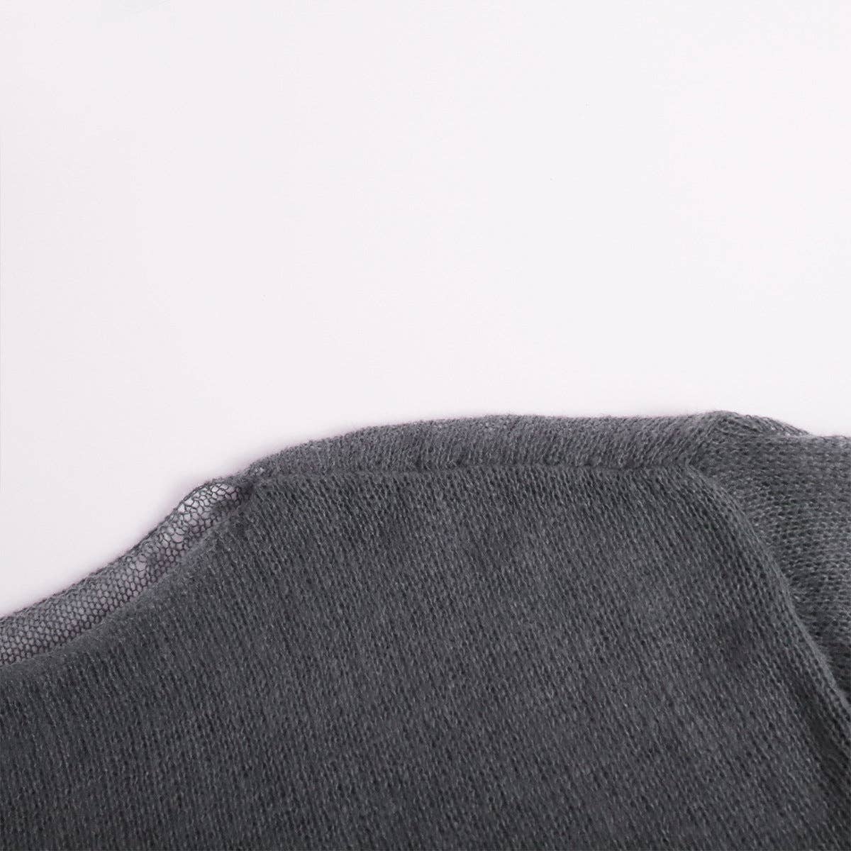 Ladies Solid Color Hollow Knit Top MY0106